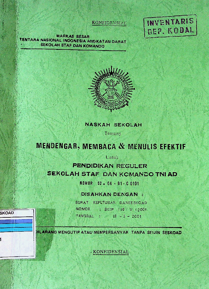 NASKAH SEKOLAH TENTANG MENDENGAR MEMBACA & MENULIS